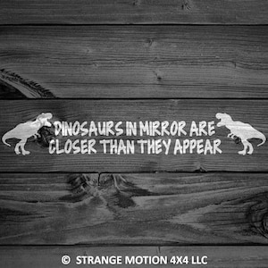 Car Vinyl Decal, Dinosaur Decals, Trex Decal, Car Mirror Decal, Outdoor Decal, Tumbler Decal, Decal For Wranglers, Funny Stickers 124 image 2