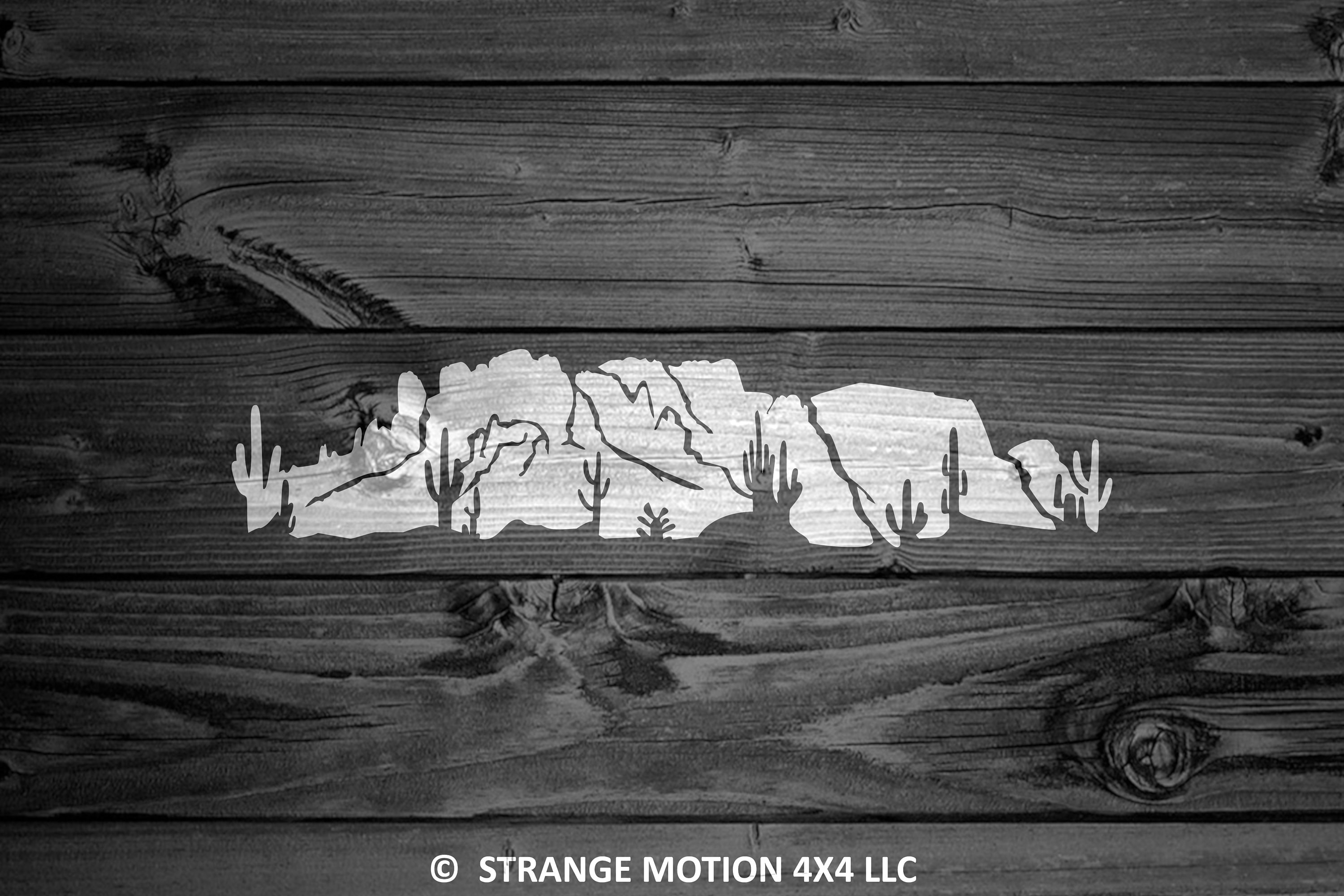 Desert Vinyl Decal, Arizona Decal, Nature Decal, Outdoor Stickers, Laptop Decal, Car Decal, Superstition Mountains Sticker, Phoenix, AZ | 1