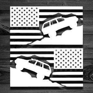 Cherokee Flag Decal Pair, Cherokee Decal, Mountain Decal, Car Decal, Flag Decal, American Flag, Laptop Decal, Flag Decal For Cars 198P image 1