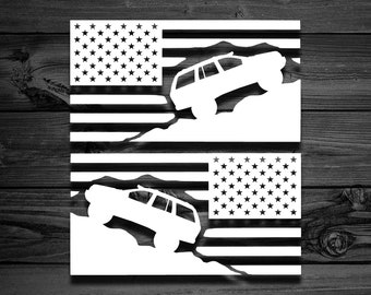 Cherokee Flag Decal Pair, Cherokee Decal, Mountain Decal, Car Decal, Flag Decal, American Flag, Laptop Decal, Flag Decal For Cars | 198P