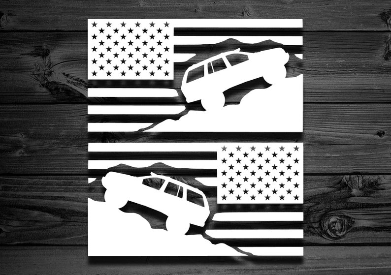 Cherokee Flag Decal Pair, Cherokee Decal, Mountain Decal, Car Decal, Flag Decal, American Flag, Laptop Decal, Flag Decal For Cars 198P image 1