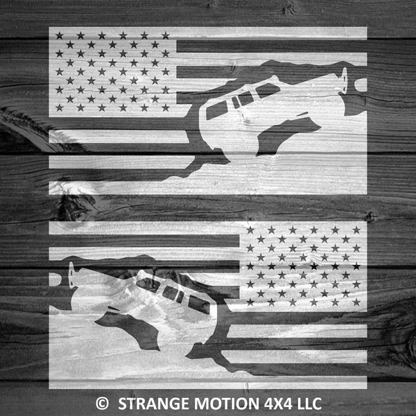 XJ Flag Decal Pair, Cherokee Decal, XJ Decal, Car Decal, Flag Decal, Mountain Decal, Outdoor Decal, Offroad Decal, XJ Flag Decals | 39P