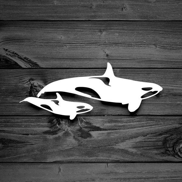 Orca Decal, Killer Whale Decal, Ocean Decal, Orca Pod Decal, Car Decal, Mom Decal, Baby Decal, Family Decal, Laptop Decals, Whales | 194