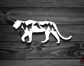 Cougar Decal, Mountain Lion Decal, Car Decal, Mountain Decal, Puma Decal, Adventure Decal, Outdoor Decal, Adventure Decal, Animals | 144