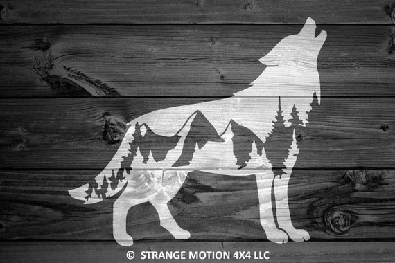 Husky wolf decal stickers left and right 