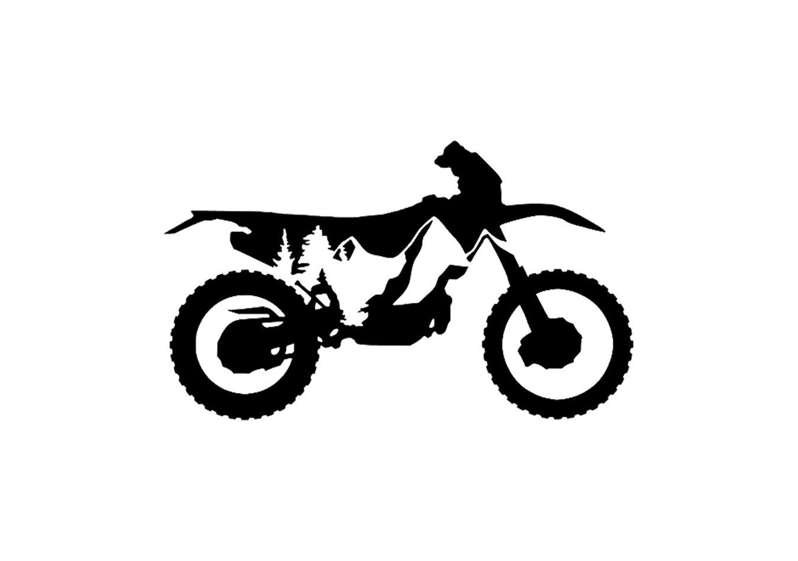 Dirt Bike Vinyl Decal Mountain Decal Dirt Bike Accessories Etsy UK