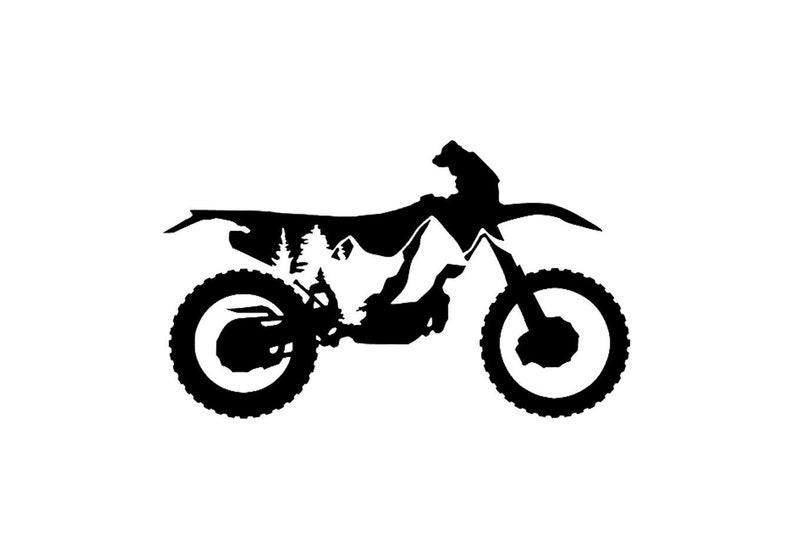 Dirt Bike Vinyl Decal Mountain Decal Dirt Bike Accessories Etsy