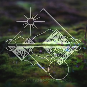 Geometric Mountains Decal, Car Decal, Mountain Decal, Mountain Car Decal, Adventure Decal, Laptop Decal, Outdoor Decal, Vinyl Decal | 262