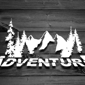 Mountain Decal, Car Decal, Adventure Decal, Outdoor Decal, Hiking Sticker, Laptop Decal, Mountains and trees, Forest Decal, Colorado | 156