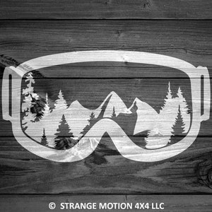Mountain Goggles Decal, Mountain Decal, Mountain Sticker, Snowboard Decal, Skiing Sticker, Laptop Decal, Car Decal, Snowboarding, Skier | 65