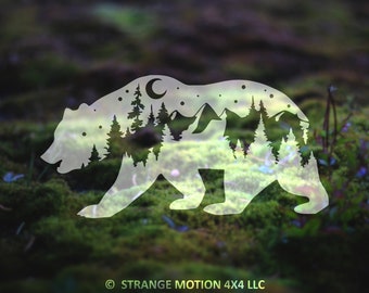 Mountain Bear Decal | Mountain Decal | Adventure Decal| Laptops, Mountain Sticker | Car Decal | Nature Car Decal | Forest Decal | 32