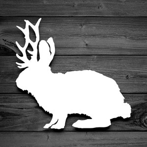 Jackalope Vinyl Decal, Car Decals, Bunny, Rabbit Decal, Adventure Decal, Decals For Cups, Accessories For Car, Colorado, Animal Designs | 86