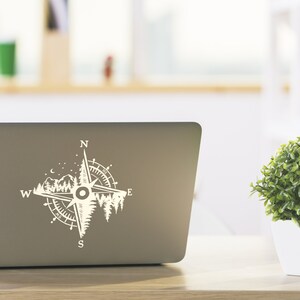 Mountain Compass Decal Outdoor Decal Car Decal Adventure Decal Compass Sticker Mountain Compass Laptop Decal Tree Decal 277 image 6