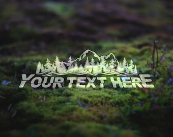 PNW Custom Text Decal, Car Decal, Personalized Custom Decal, Your Text Here Decal, Mountain Decal, Pacific Northwest Decal, Laptop Decal