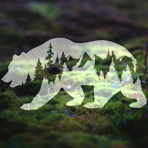 Bear Car Decal | Bear Decal | Mountain Decal | Bear Sticker | Outdoor Decal | Mountain Sticker | Adventure Decal | Nature Decal | 31