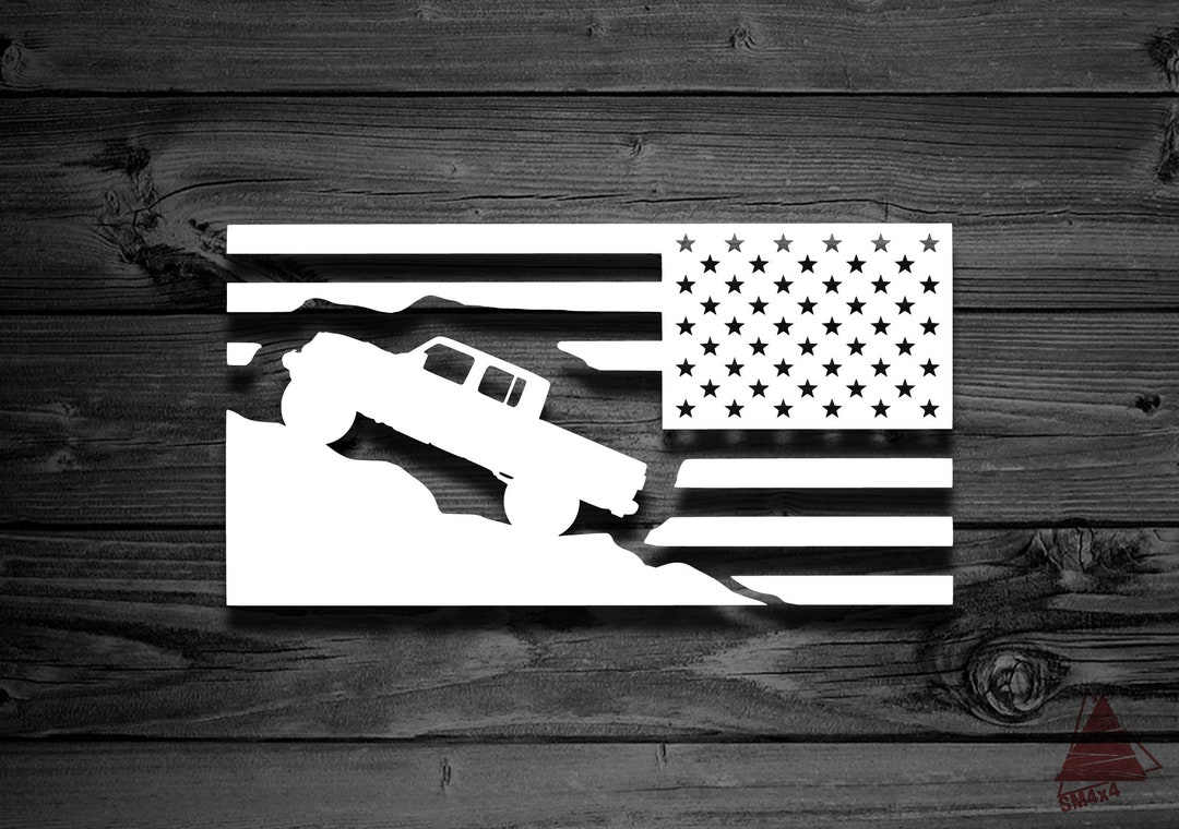 Flag Decal for Gladiator Reversed, Car Decal, American Flag Decal