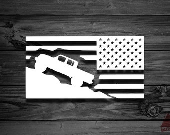 Flag Decal For Gladiator Reversed, Car Decal, American Flag Decal, Laptop Decal, Outdoor Decal, Patriotic Decal, JT, Gladiator Decal | 213R