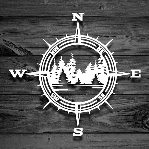 Arrow Compass Rose Vinyl Decal Adventure Awaits Hiking Etsy