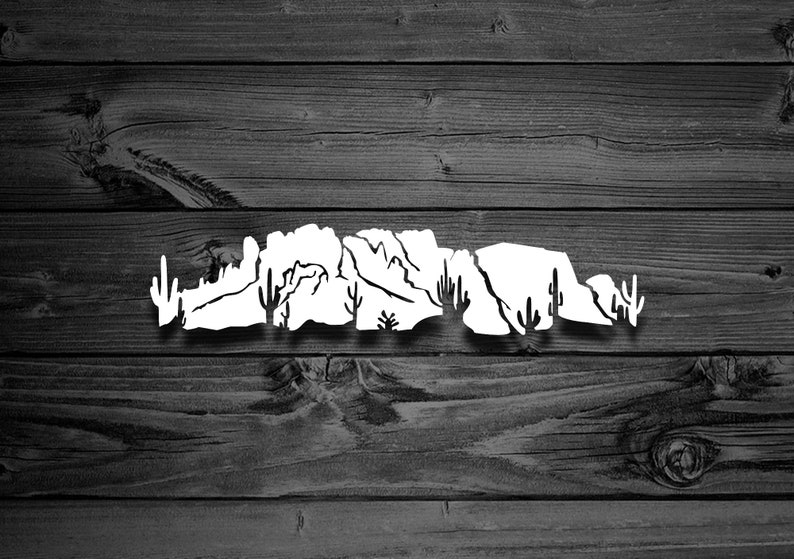 Arizona Vinyl Decal AZ Superstition Mountains Stickers Etsy