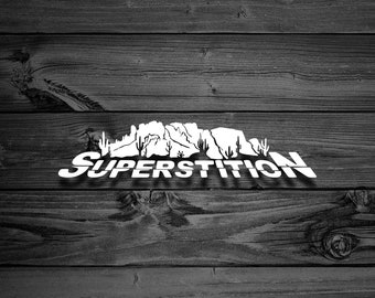 Superstition Mountains Decal, Arizona Decal, Mountain Decal, Outdoor Decal, Adventure Decal, Laptop Decal, Car Decal, Desert Decal | 261