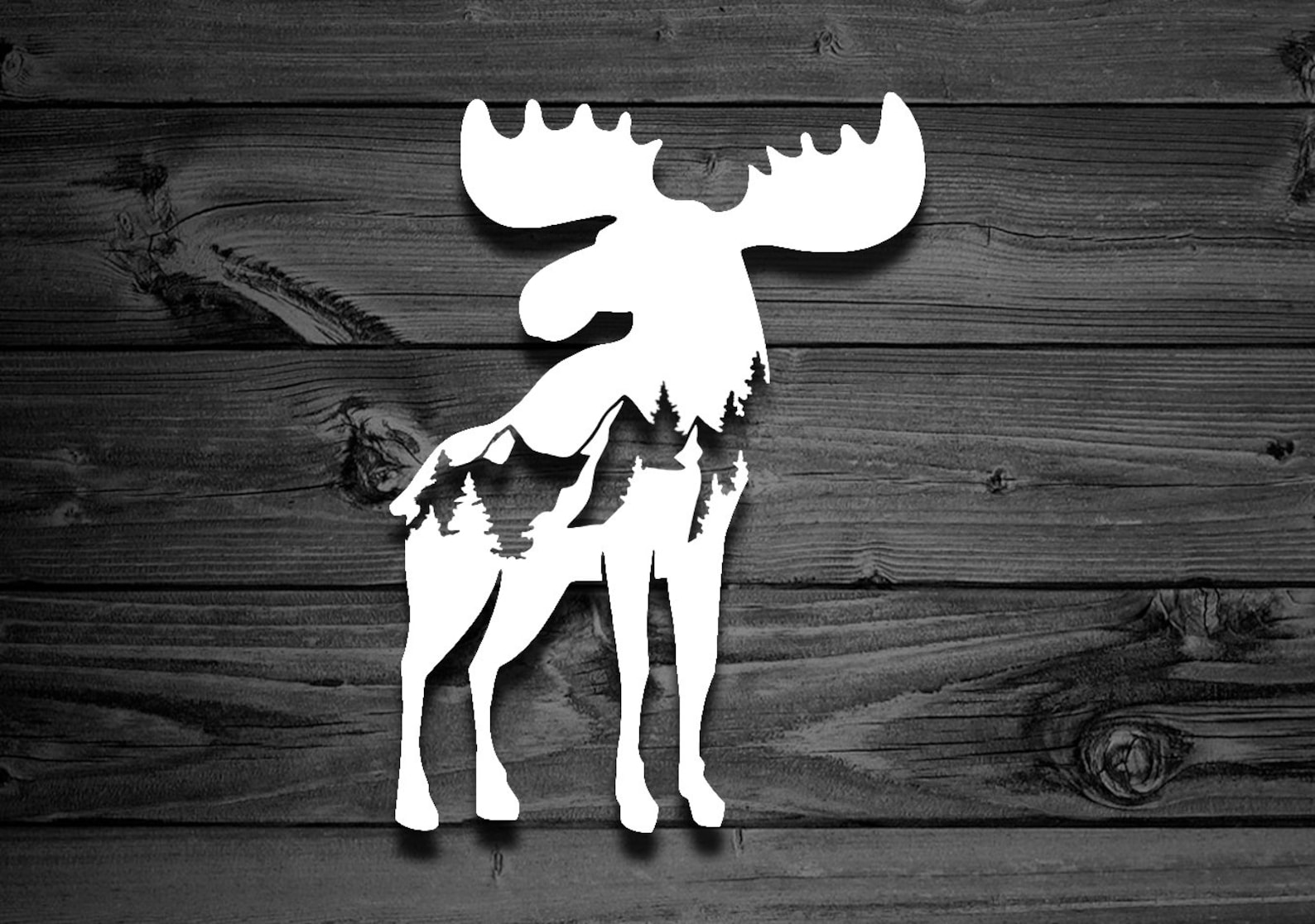 Mountain Moose Vinyl Decal Car Decal Cars Moose Season Etsy