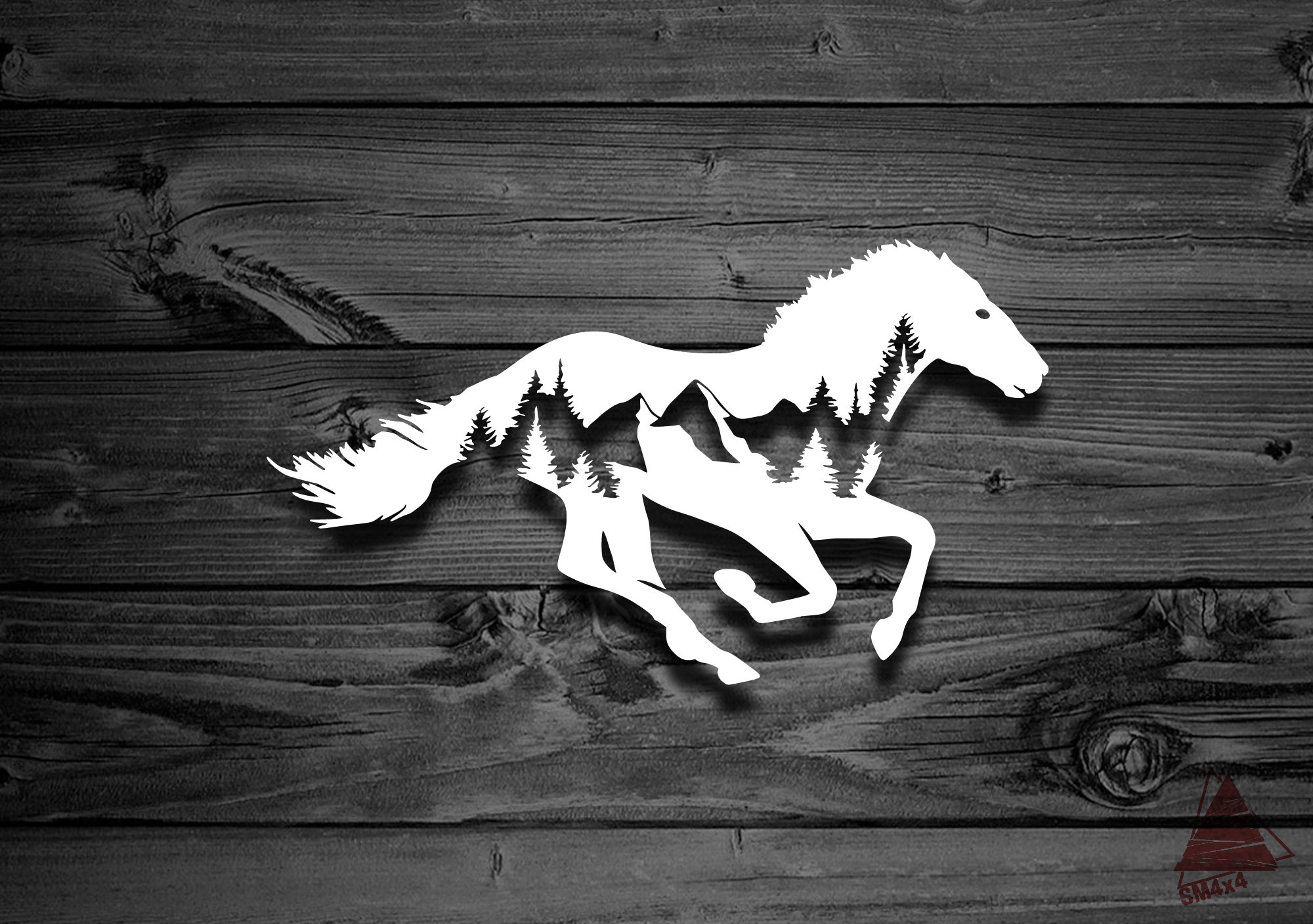 Horse Decal Car Decals Mountain Decal Laptop Decal Etsy