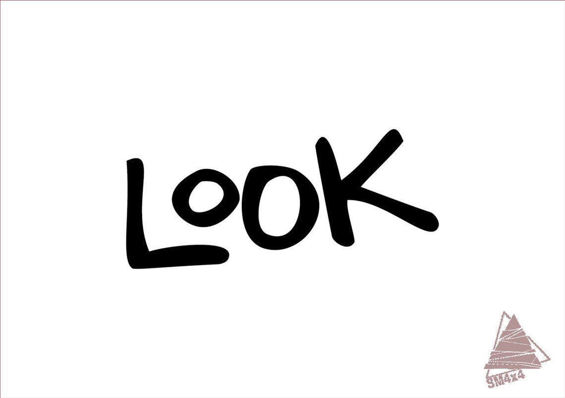 LOOK Text Vinyl Decal Car Decal Attention Sticker Life | Etsy