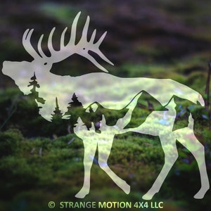 Mountain Elk Decal, Elk Stickers, Car Decal, Hunting Decal, Hunter Decal, Outdoor Decal, Adventure Decal, Laptop Decal, Tumbler Decal | 115