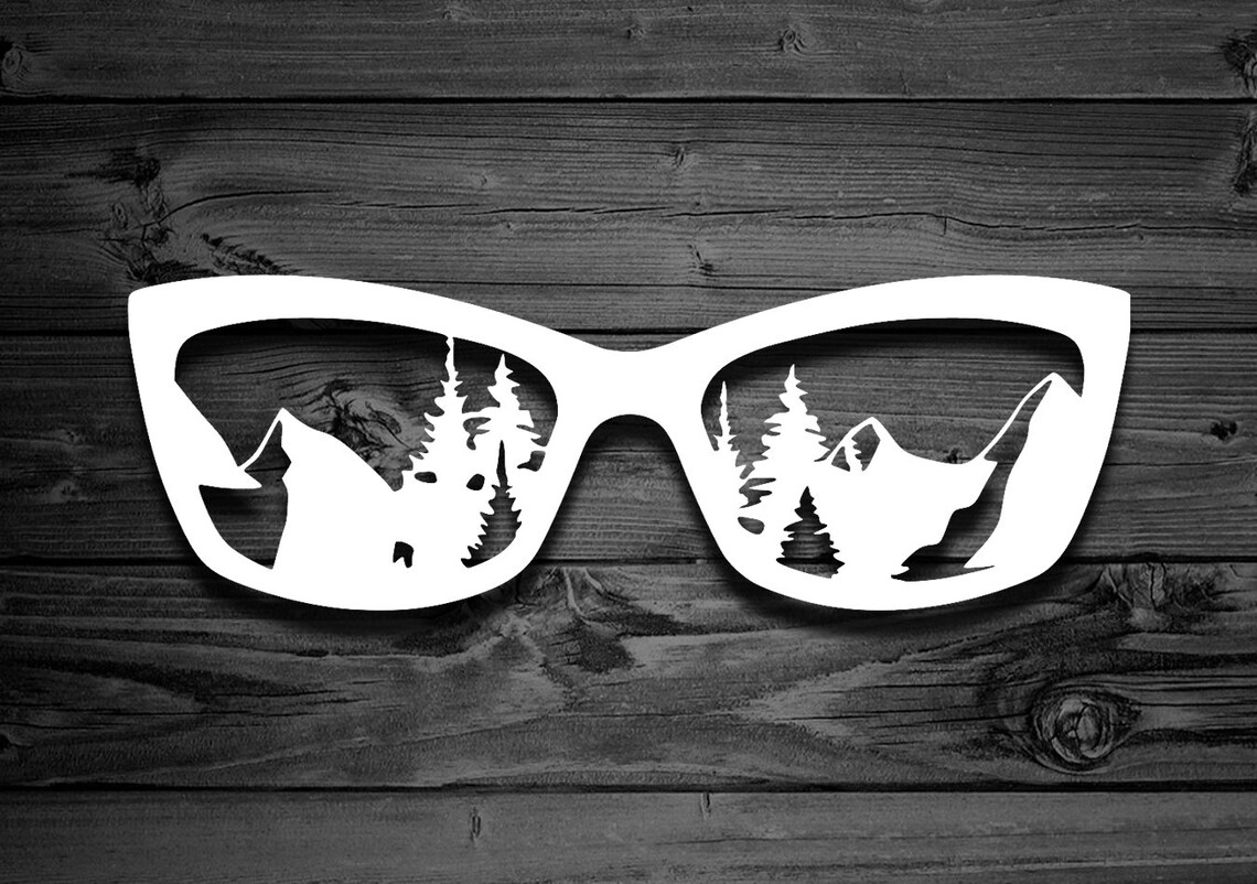 Mountain Sunglasses Vinyl Decal Car Decal Mountain Decal Etsy