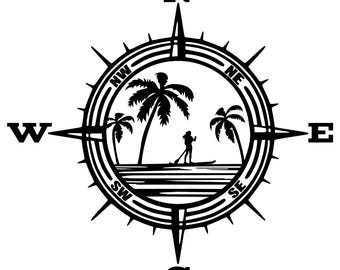 CUSTOM LISTING - Palm Tree Female SUP Compass