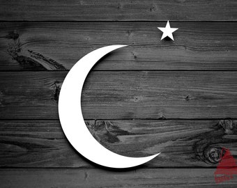 Moon Decal, Star Decal, Car Decal, Crescent Moon Decal, Crescent Moon Sticker, Moon Sticker, Crescent Decal, Outdoor Decal, Astronomy | 195