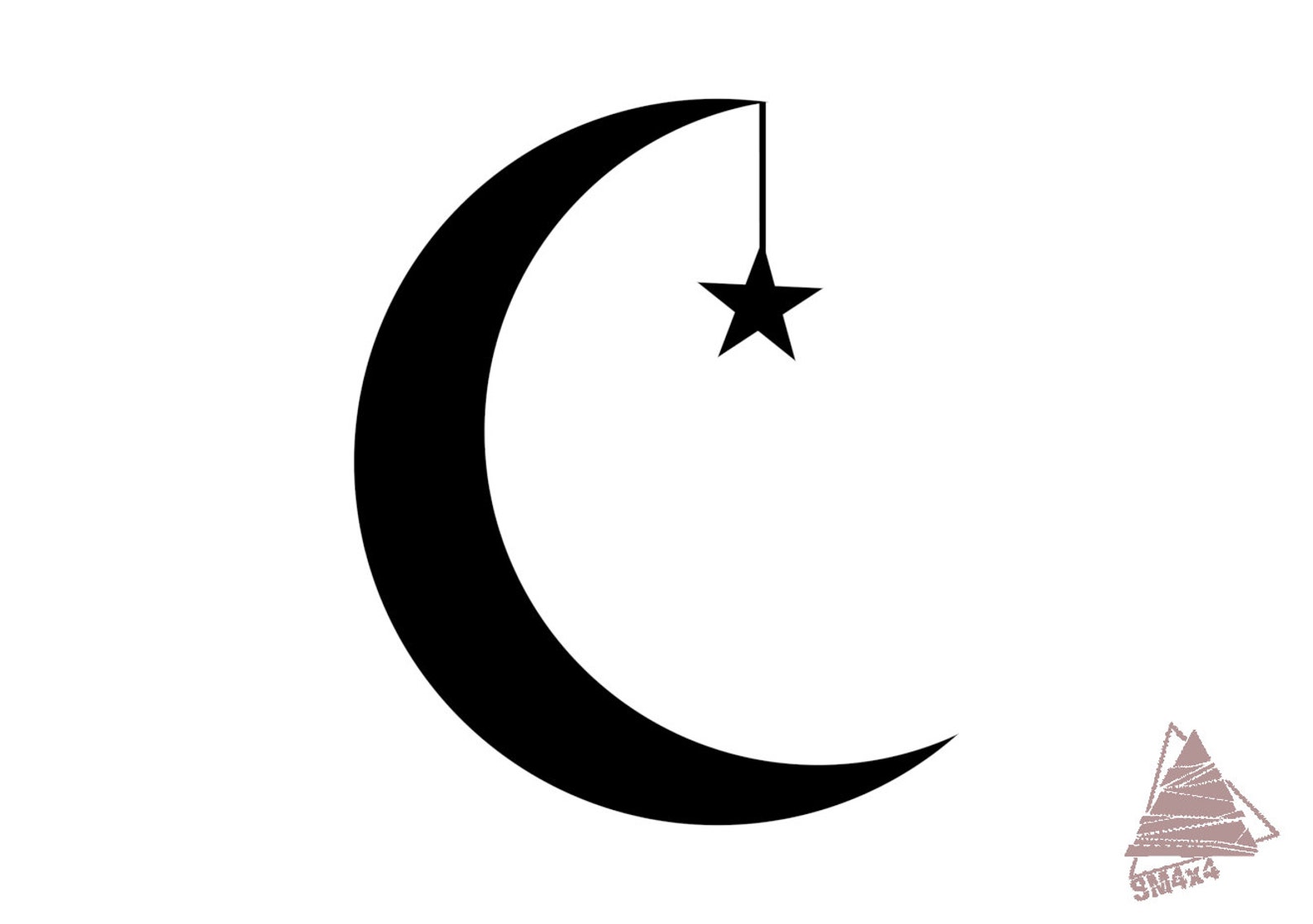 Crescent Moon Hanging Star Vinyl Decal Car Decal Moon Decal Etsy