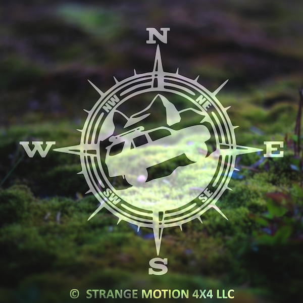 Compass Decal For 4Runner, Car Decal, Mountain Decal, Outdoor Decals, Mountain Sticker, Outdoor Decal, Adventure Sticker, 5th Gen Decal | 22