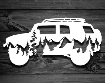 Mountain FJ Decal, Car Decal, Outdoor Decal, Mountain Sticker, Mountain Decal, Decals for FJ Cruiser, Adventure Decal, Tumbler Decals | 127