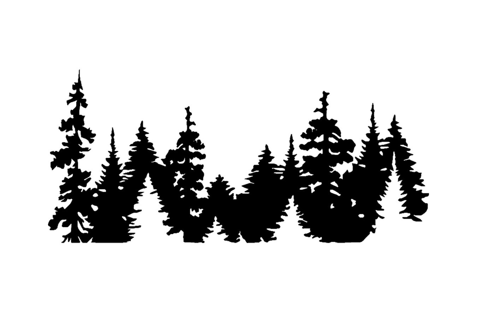 Trees Vinyl Decal Mountain Decal Mountain Sticker Nature Etsy
