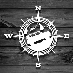 Mountain Decal For Renegade, Car Decal, Compass Decal, Adventure Sticker, Outdoor Decal, Mountain Decal, Renegade Decal, Offroad Decal | 139
