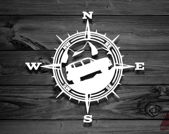 Mountain Decal For Renegade, Car Decal, Compass Decal, Adventure Sticker, Outdoor Decal, Mountain Decal, Renegade Decal, Offroad Decal | 139