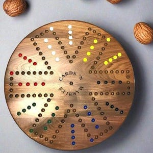18 of 24 inch RUSTIEK KNOTTY WALNUT Cards 'N Marbles