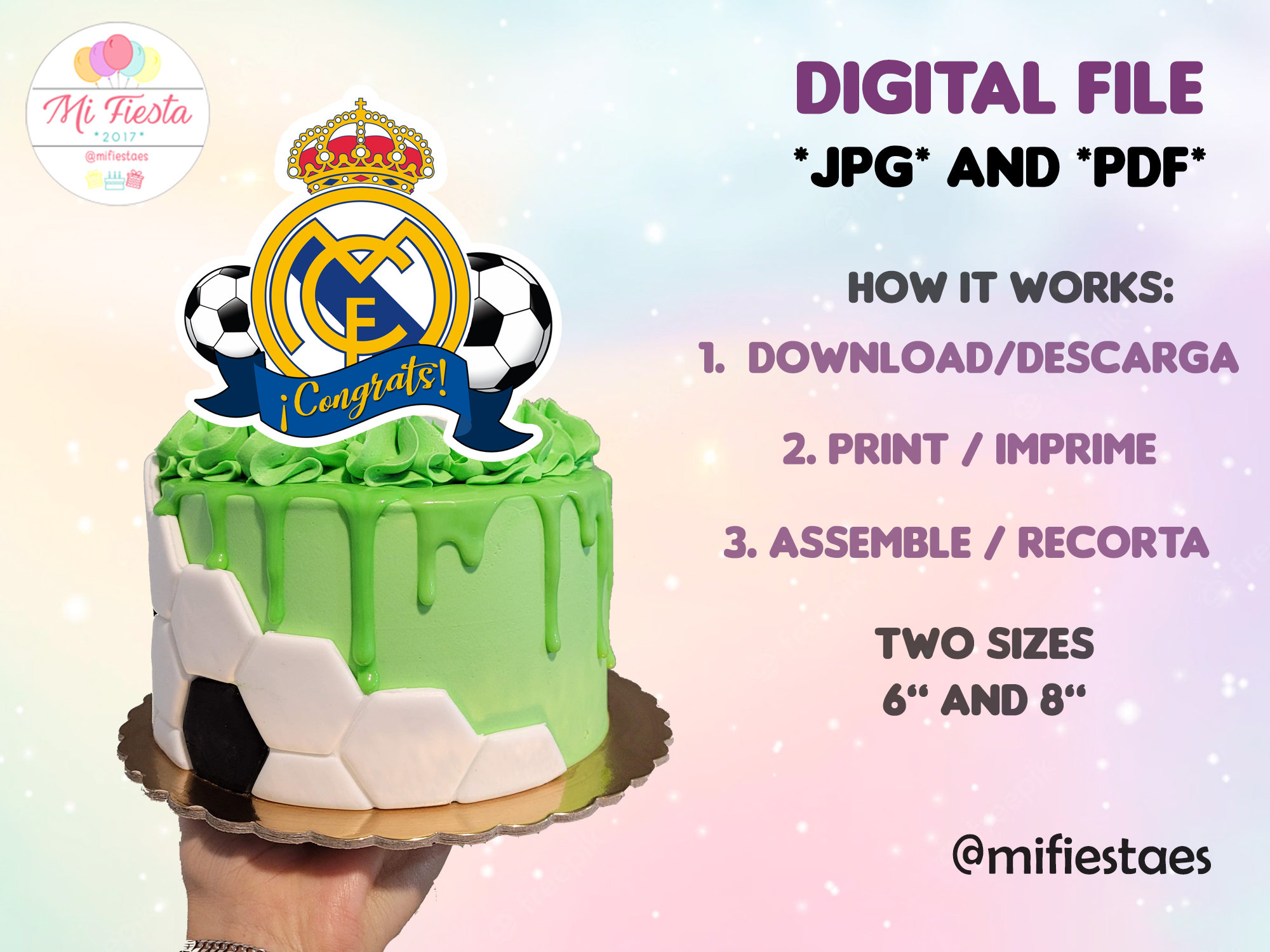 Printable Topper Cake Real Madrid Real Madrid FC Toppercake - Etsy New  Zealand