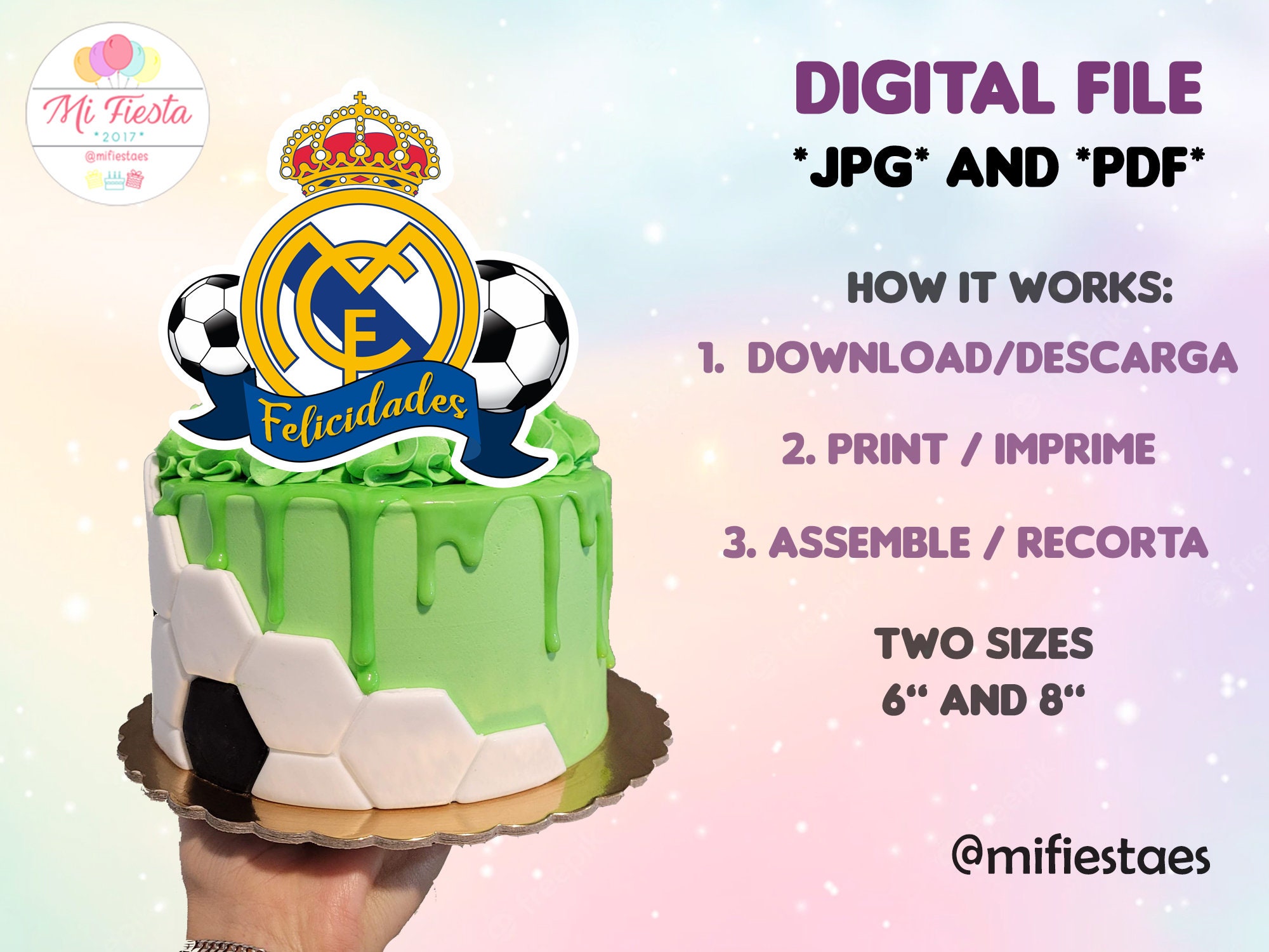 Printable Topper Cake Real Madrid, Real Madrid FC, Toppercake Real Madrid, Real  Madrid Party, Happy Birthday Real Madrid, pastel Real Madrid -  México