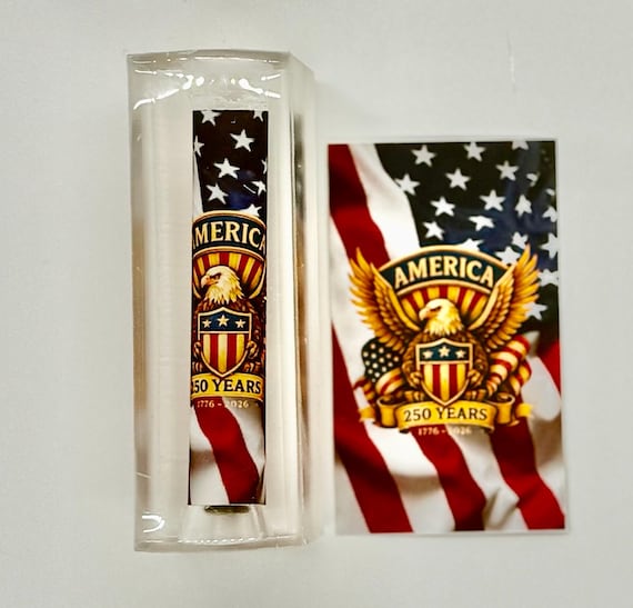 250th America Anniversary 1776 - 2026 American Eagle Flag Alumilite Pen Blank