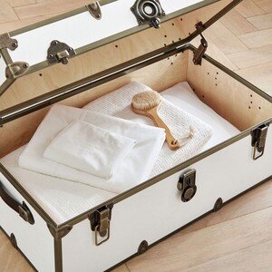 Small Rhino Home Storage, Camp and College Dorm Trunk with Antique Brass Trim bild 10