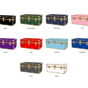 Small Rhino Home Storage, Camp and College Dorm Trunk with Antique Brass Trim bild 3
