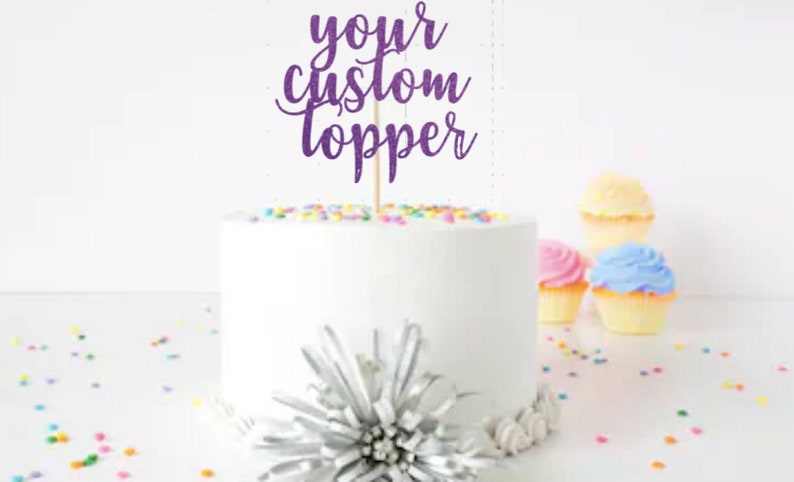 PERSONALISED Baby Shower Cake Topper Custom Glitter Paper Gift for Baby Girl 