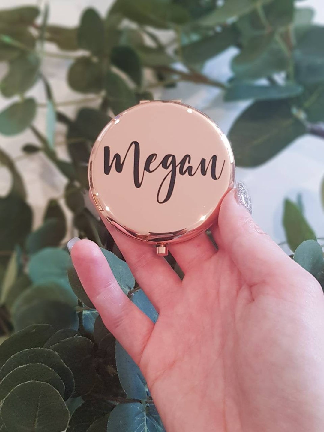 Personalised Compact Mirror Gold or Silver Bridesmaid Gift Etsy Australia