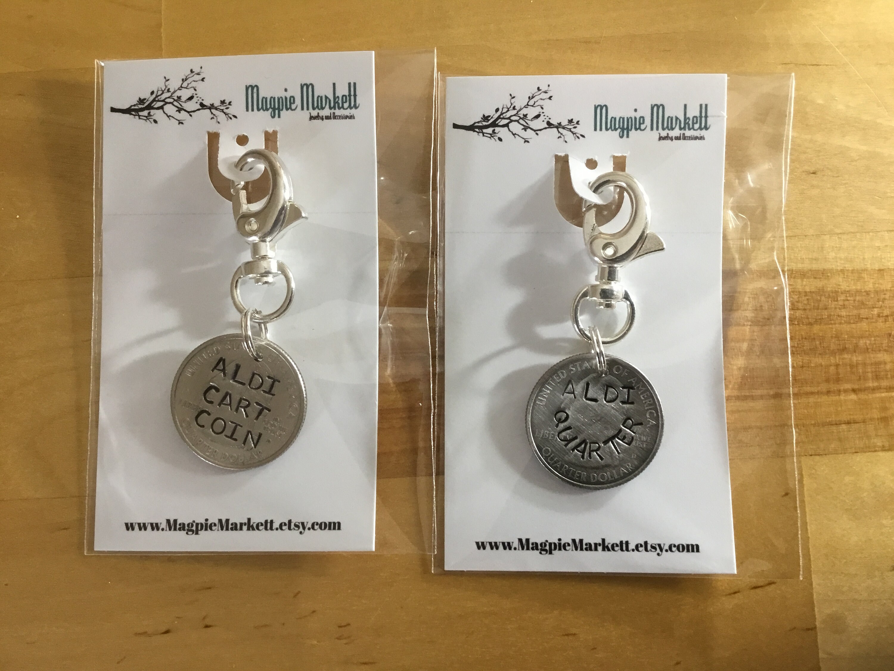 Aldi Quarter Keyring Stamped Quarter Quarter Keychain Aldis Etsy UK