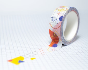 Super Cool Pattern Washi Tape - Abstract Minimalist Design Stationery for Bullet Journaling - 10 meters long!