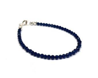 Blue Sapphire Bracelet, Dainty bracelet, September birthstone bracelet, lovely Christmas gift idea.