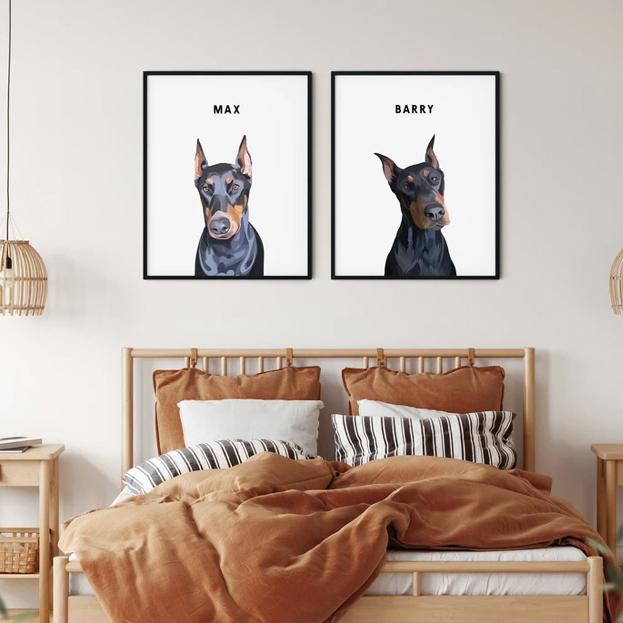 Custom Pet Portrait Framed Dog Portrait Custom Dog Picture Etsy