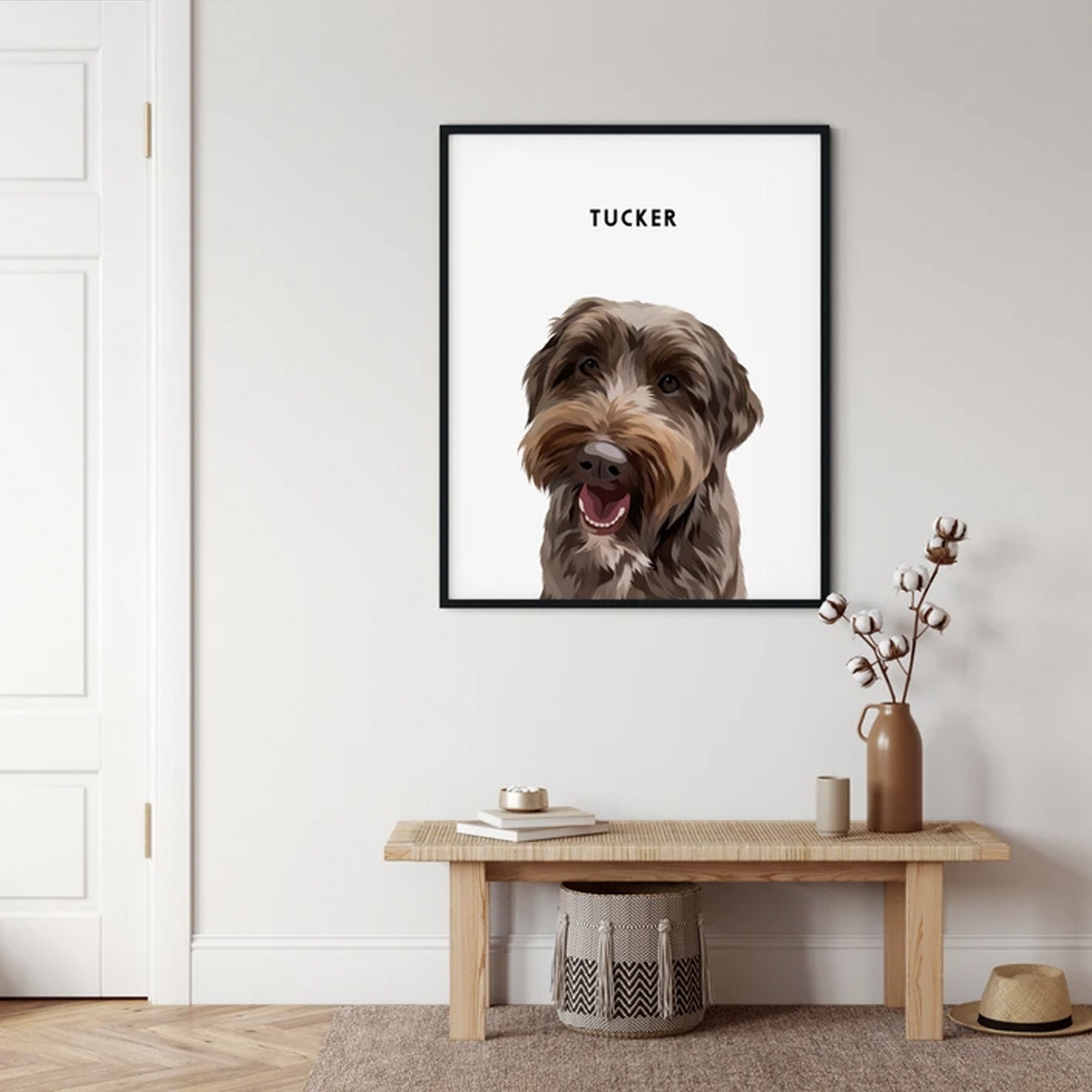 Custom Pet Portrait Framed Dog Portrait Custom Dog Picture Etsy